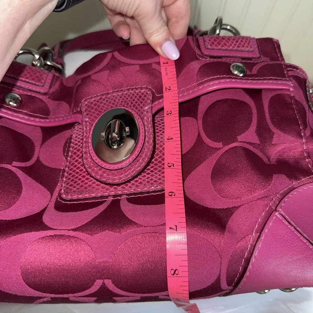 COACH Peyton Tote Bag Purse Signature Hot Pink Y2K Snakeskin Embossed Leather